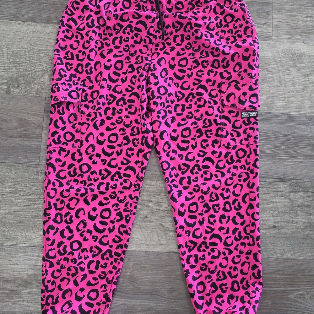 Zumba Hot Pink Leopard Print Leggings